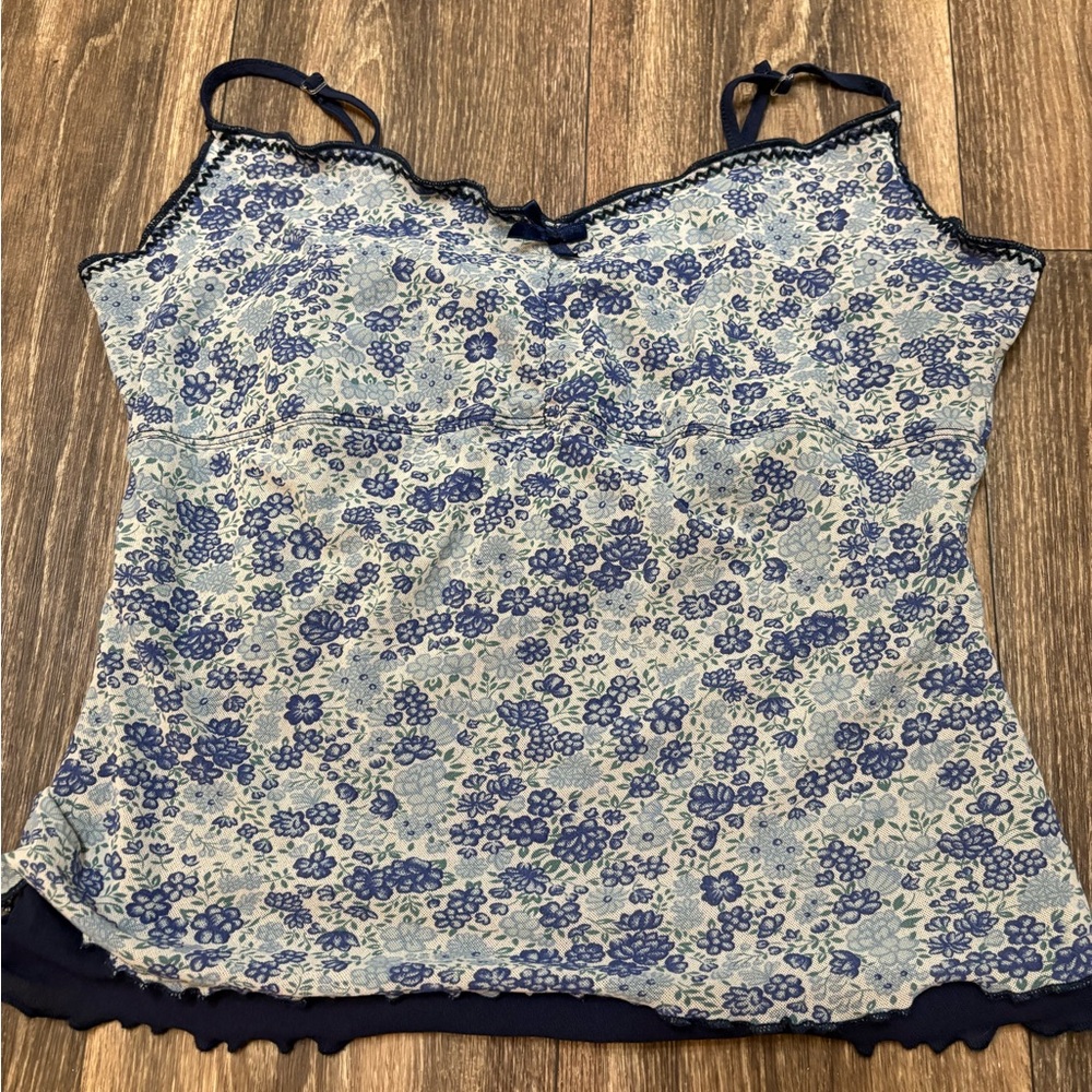 Floral Lace Trim Women's Top